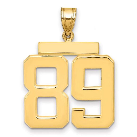 14k Yellow Gold Athletic Collection Large Polished Number 89 Pendant